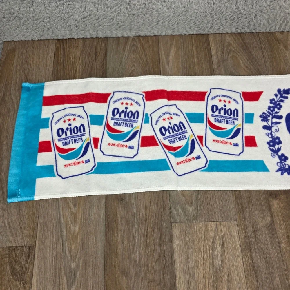 Orion Draft Beer Long Muffler Towel White Blue Red Cotton Made in Japan New